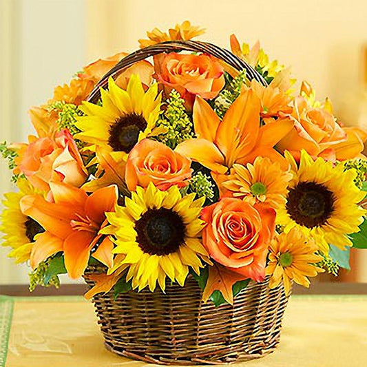 NAIYUE 12 * 12 inches/30*30cm DIY 5D Diamond Painting Kit Sunflowers Pattern Rhinestone Mosaic Embroidery Cross Stitch Craft Home Wall Decor