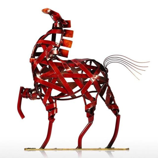 Mp Metal Figurine Modern Metal Vintage Home Decoration Weaving Horse Figurine Handicrafts Animal Craft Gift For Home Office