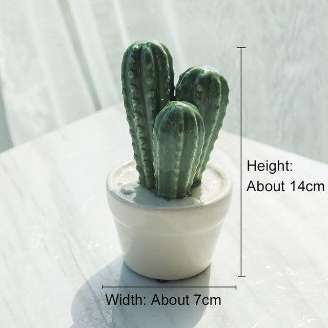 Northyle modern ceramic cactus plants figurine fairy garden miniatures porcelain cactus craft decoration figurin ornaments