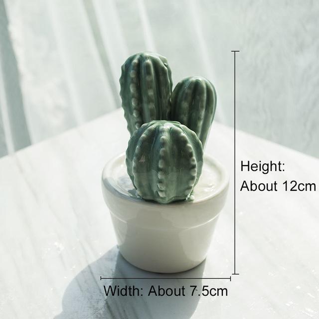 Northyle modern ceramic cactus plants figurine fairy garden miniatures porcelain cactus craft decoration figurin ornaments