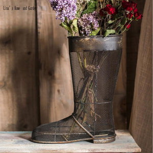 Handcrafted Metal Flower Boot