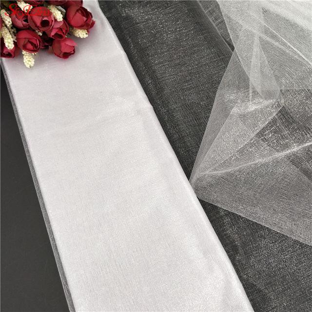 white 10m*48cm Crystal Tulle Roll Sheer Organza Tulle for Home Wedding Arch Decoration Baby Shower DIY Tutu Shirt Craft  6Z