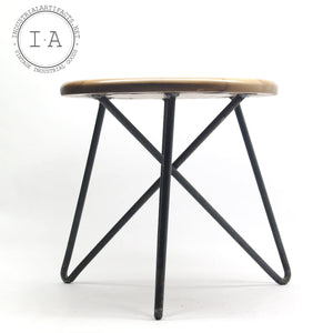 Handcrafted Industrial Ash Wood Machinist Stool