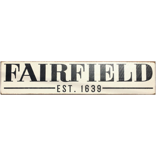 Handcrafted Barn Board Wood Sign - Fairfield Est. 1639 - 44-in