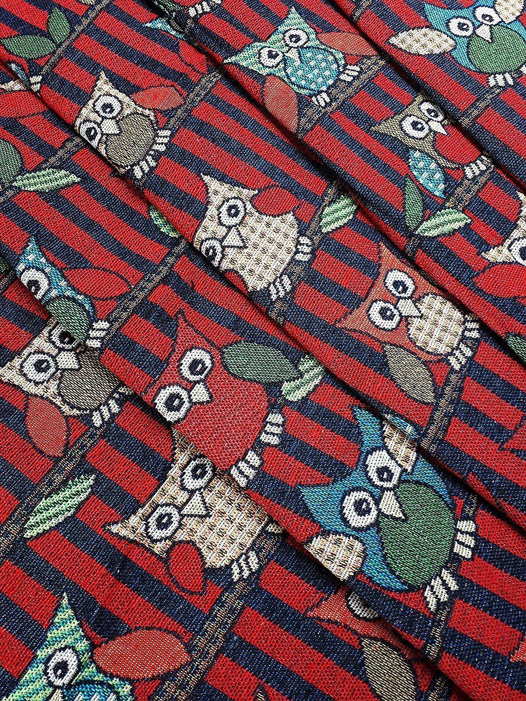 Woven Cotton Fabric Craft Supplies Woven Textile Owl Bird 1/2 yard (WFF224)