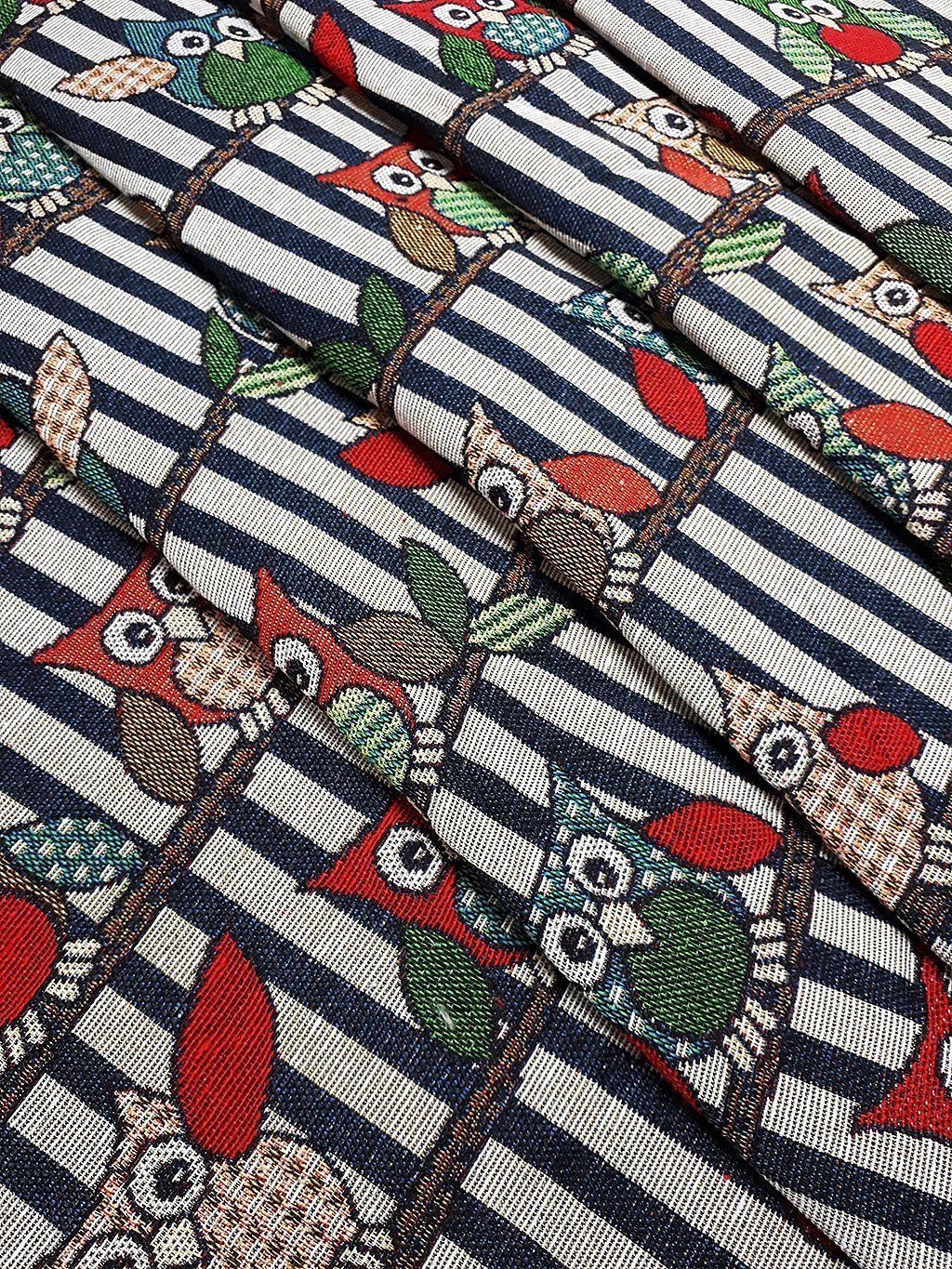 Woven Cotton Fabric Craft Supplies Woven Textile Owl Bird 1/2 yard (WFF225)