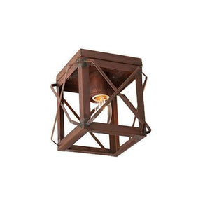 RUSTIC TIN CEILING LIGHT with FOLDED BARS Handcrafted in USA