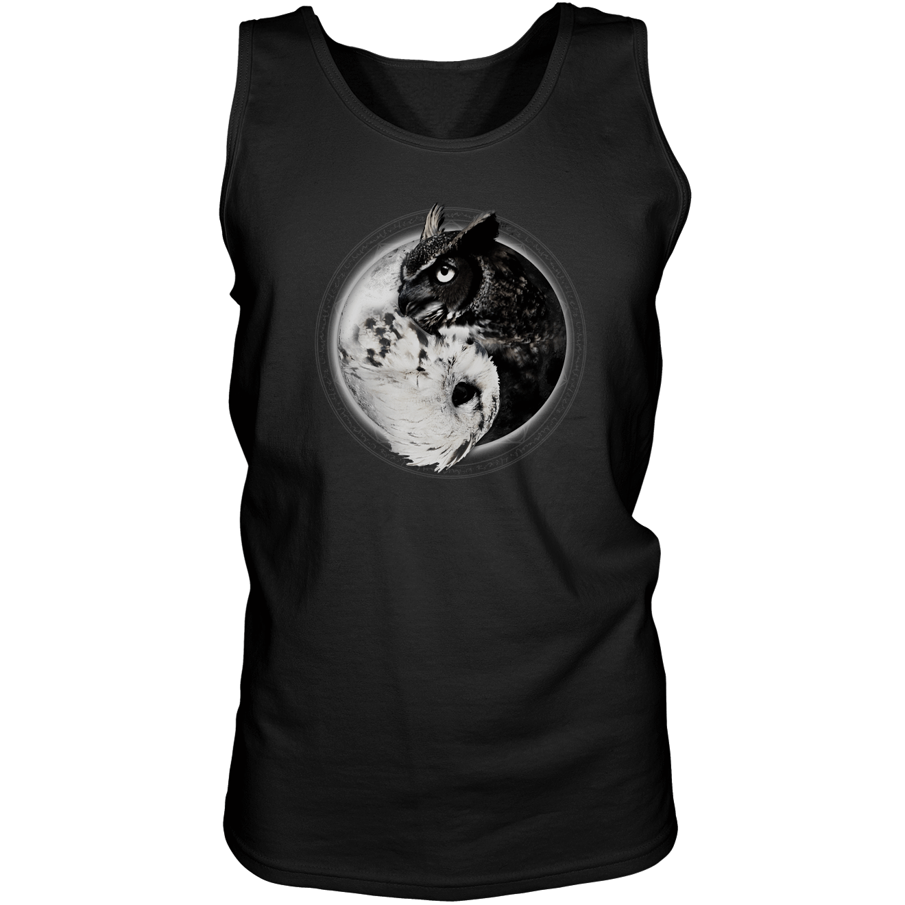 Yin Yang Owl Inspired by Witchcraft & Wicca - Mens - Tank - Small to 3XL