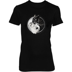 Yin Yang Owl Inspired by Witchcraft & Wicca - Womens - Tshirt - Small to 2XL