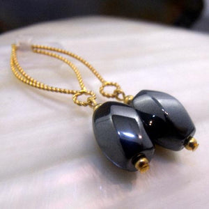Hematite earrings, unique semi-precious stone earrings, Hematite semi-precious gemstone jewellery