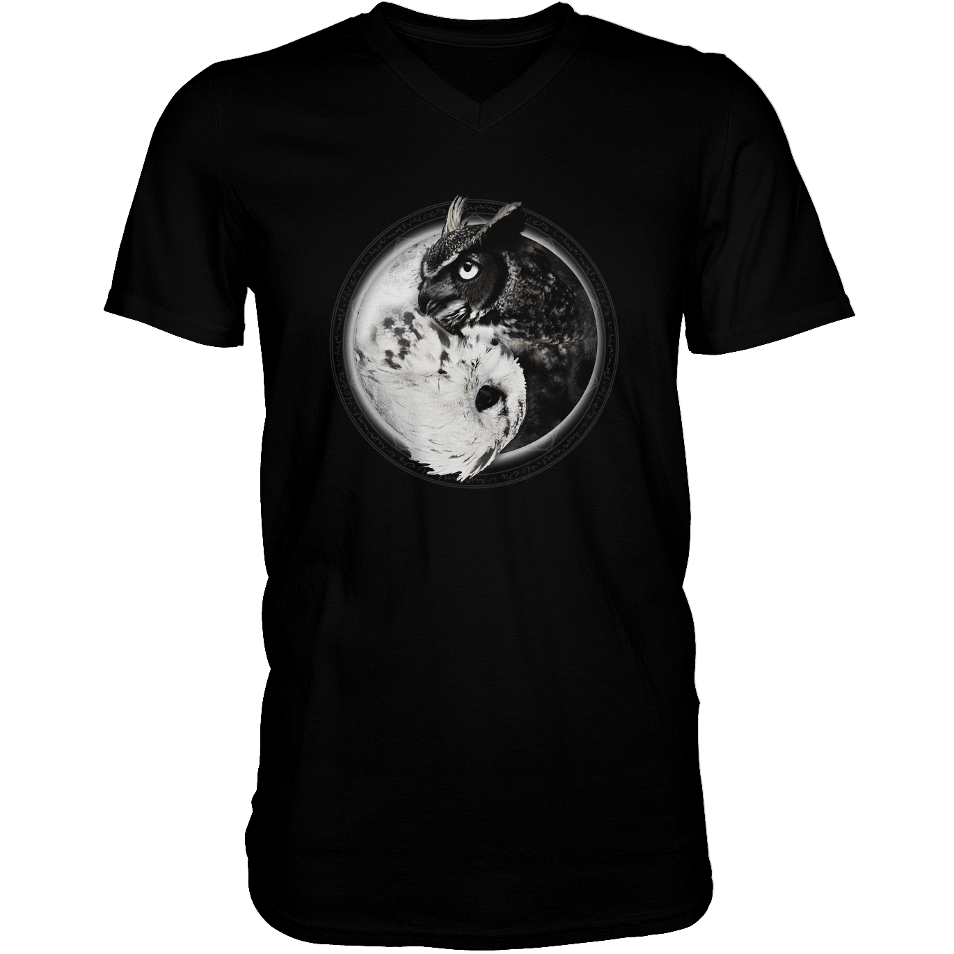 Yin Yang Owl Inspired by Witchcraft & Wicca - Mens - V-Neck - Small to 3XL