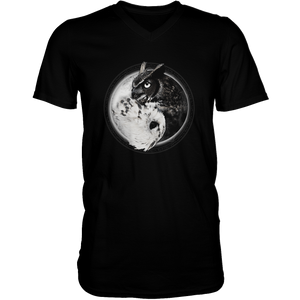 Yin Yang Owl Inspired by Witchcraft & Wicca - Mens - V-Neck - Small to 3XL