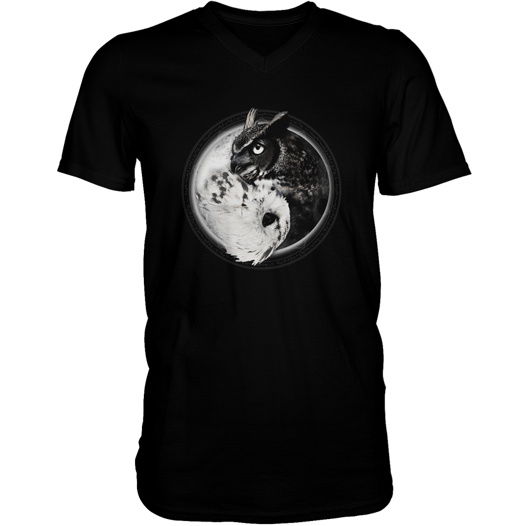 Yin Yang Owl Inspired by Witchcraft & Wicca - Mens - V-Neck - Small to 3XL