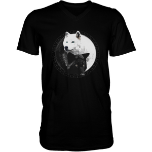 Yin Yang Wolf Inspired by Witchcraft & Wicca - Mens - V-Neck - Small to 3XL