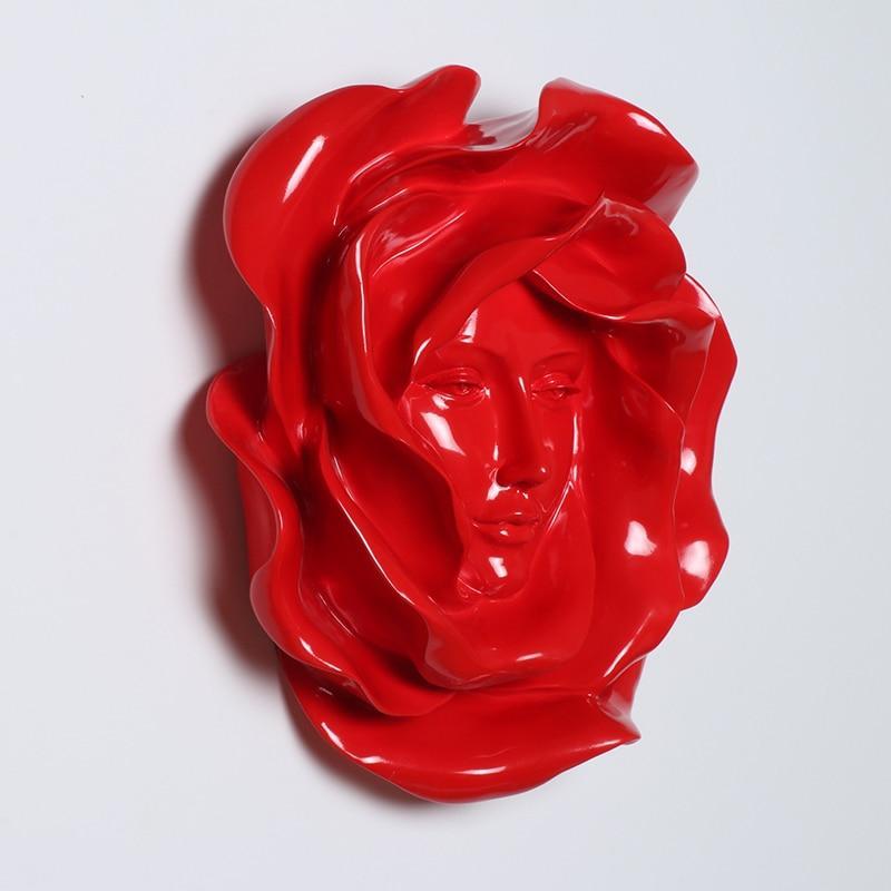 Rose Abstract Figure Statue Wall Resin Sculpture Craft